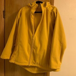 3x Yellow Heavy Fleece Windbreaker with Hood